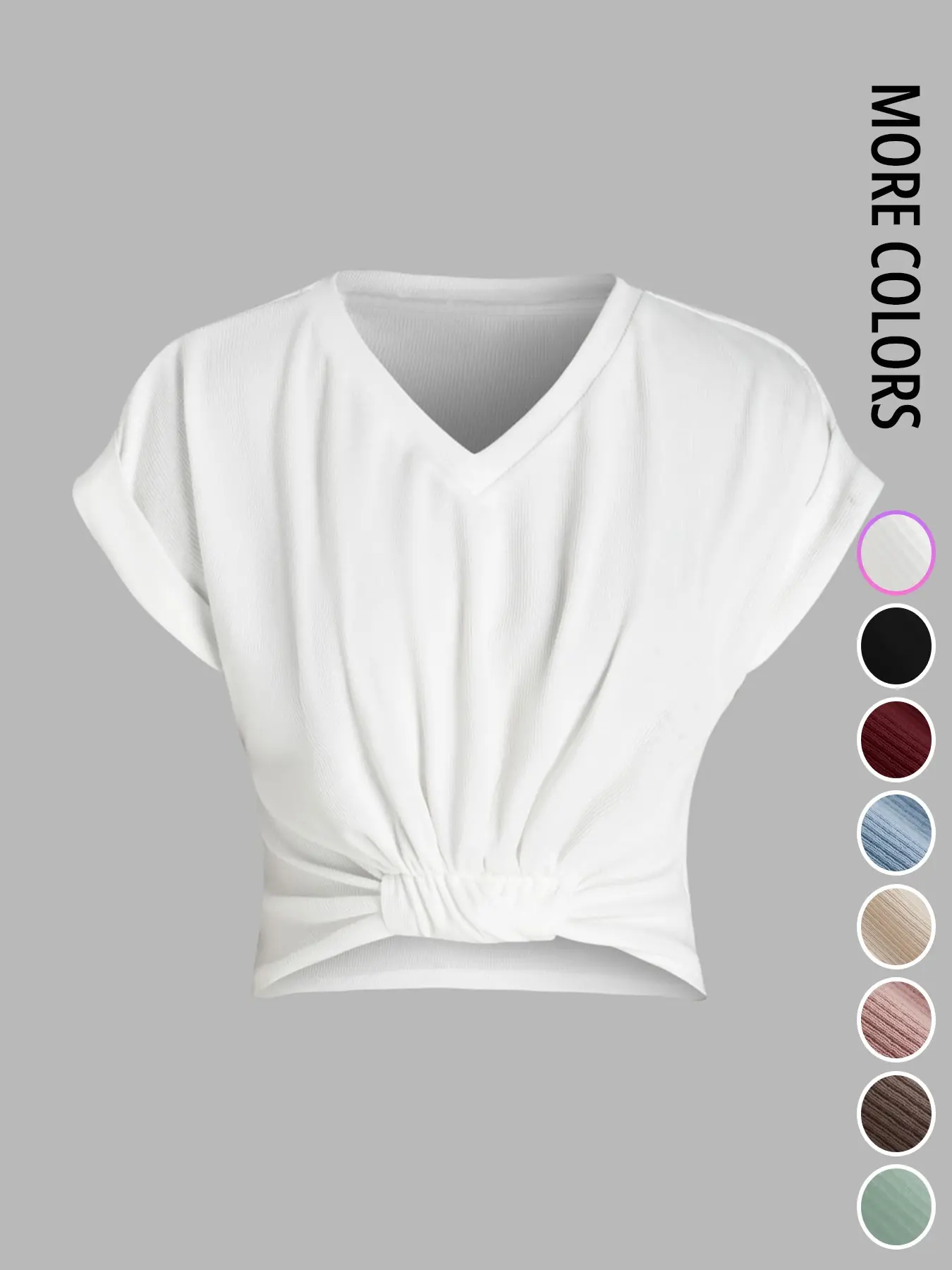 【Back to School Outfits】Women's Plain V Neck Tee, Casual Short Sleeve T-Shirt Top for Summer, Ladies Clothes for Daily Wear