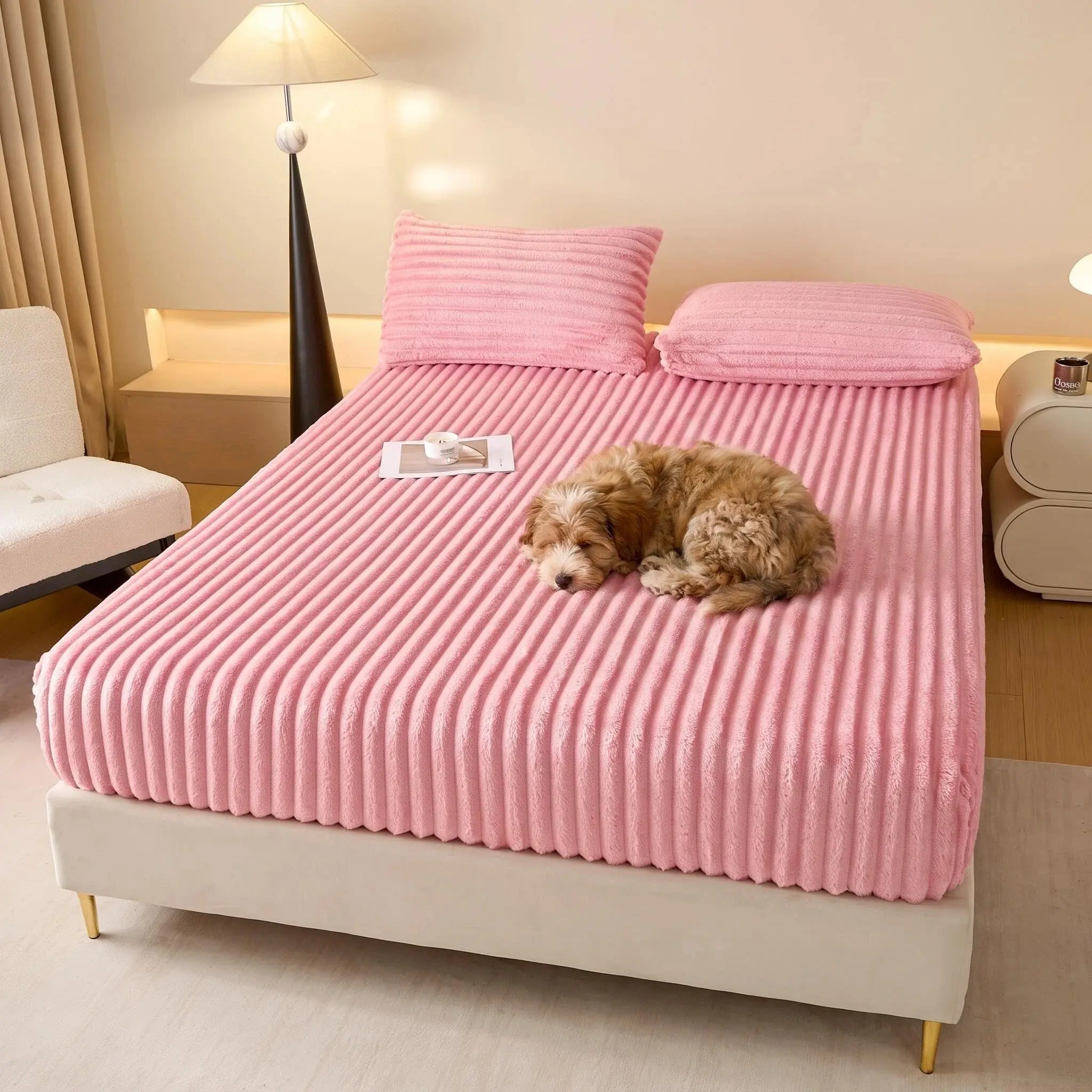 2pc/3pc Deep Pocket Mattress Protector, Plush Thick Warm Breathable, 360° Wrap Design, Fits 30cm Bed, Includes Pillowcase, Ideal for Home