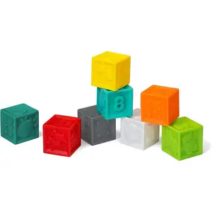 Squeeze and Stack Block Set - Colorful Textured Soft Blocks, Includes Numbers, Animals and Shapes, Ages 6 Months +fidget toys