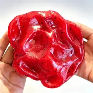 Mochichi Frosted Melon Bite Stress Ball, 100% Handmade Squishy Toy | Fruit-Shaped Sensory Fidget Toy for Kids & Women, 1 Pc