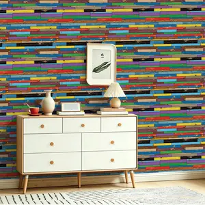 Seamless Peel-And-Stick Wallpaper, Vintage Wood Panel Design, Self-Adhesive, No Damage, Fade-Resistant, Ideal for Home Decor