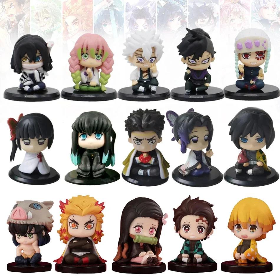 Demon Slayer Sitting 15 Style/Set Q VersionGhost Doll Tanjiro Nidouzi Inosuke Zenizu Figure Action Figure Movie Model Toys Doll