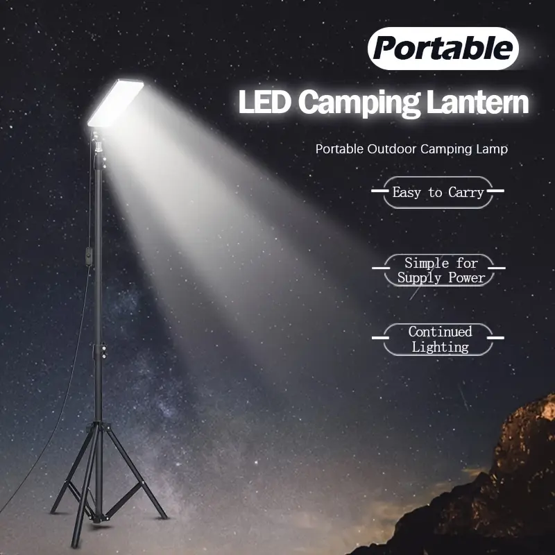 Portable Camping Light, LED Work Lights with Stand, Telescoping Tripod Outdoor Light & Camp Light, Powered by USB DC 5V (Not)