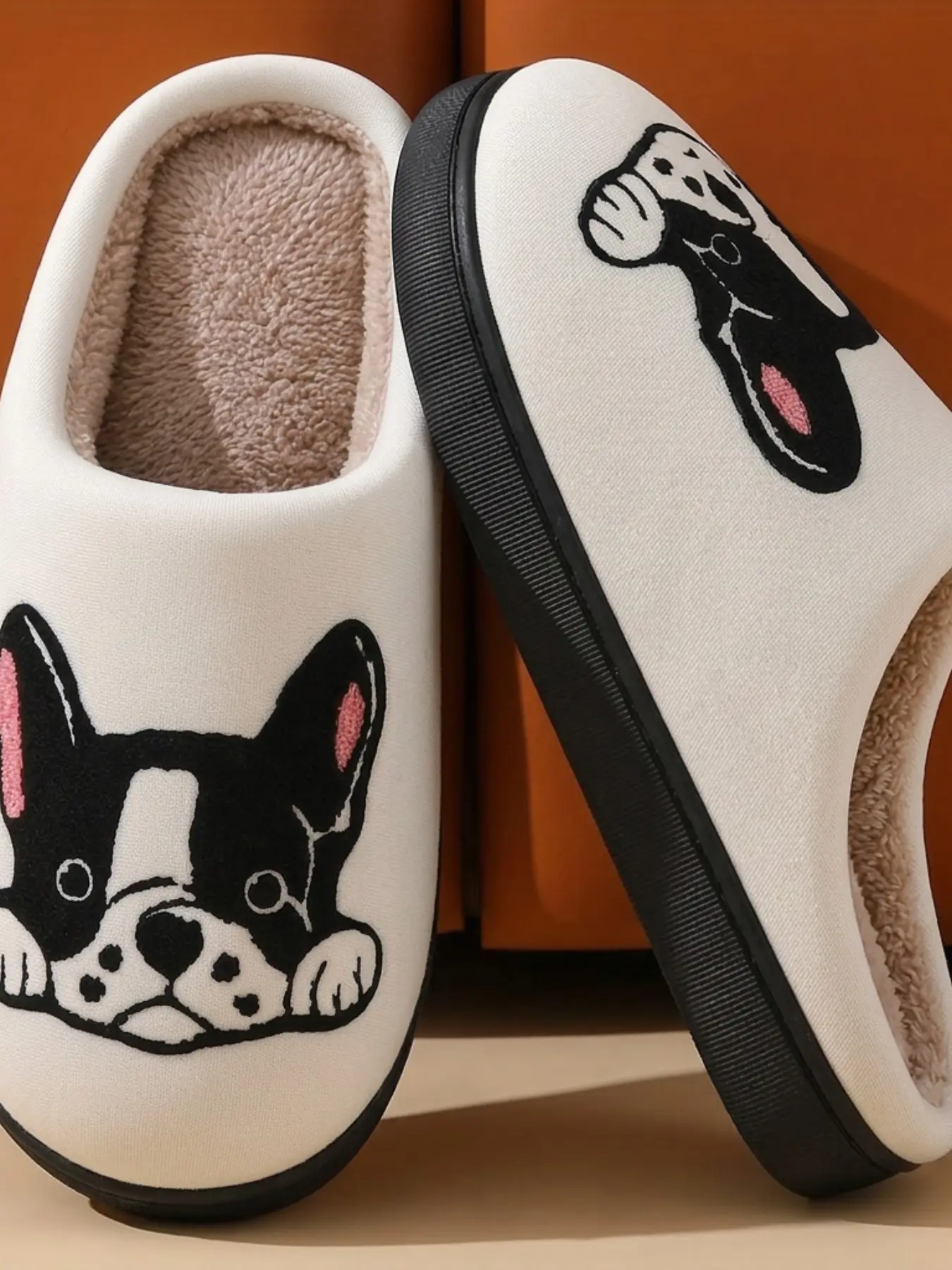 Cute French Bulldog Print Women's Slippers, Cozy Indoor Plush Slippers for Daily Wear, Warm and Comfortable Home Footwear