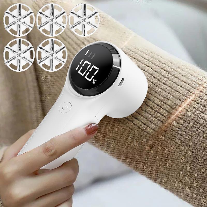 Electric Lint Remover with Brush, Portable Rechargeable Household Fabric Shaver, 3-Speed Sweater Shaver for Fast Lint Removal, Durable for Socks, Coats & Bedding