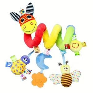 Soft Polyester Nursery Decoration Featuring a Plush Donkey And Insect with a Bell - a Bedside Hanging Toy for Children