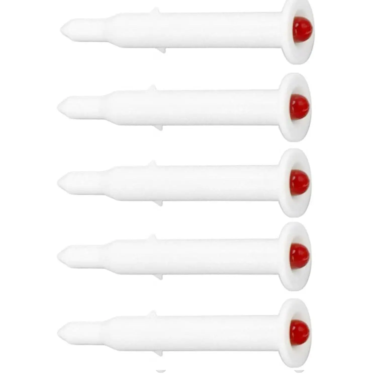 Basic Plastic Poultry Thermometer, Chicken Turkey Timer, Meat Pop Out 1.8 inches in Length 5 Piece Set, White/Red