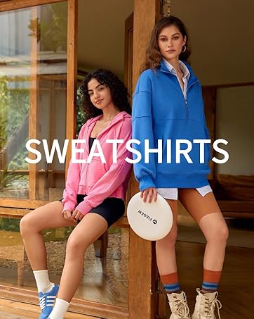 Imily Bela Women's Half Zip Sweatshirts Fleece Stand Collar Long Sleeve Thumb Hole Oversized Pullovers with Pockets