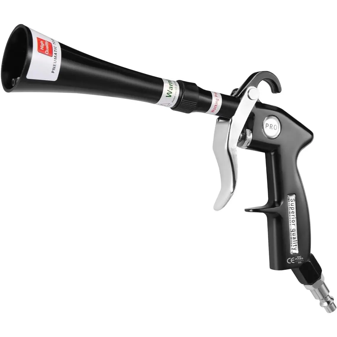Tornado Air Blow Gun for Car Detailing - High Pressure Dry Cleaning Gun with Brass Nozzle, Quickly Blasts Dust & Dirt, Works with Air Compressor