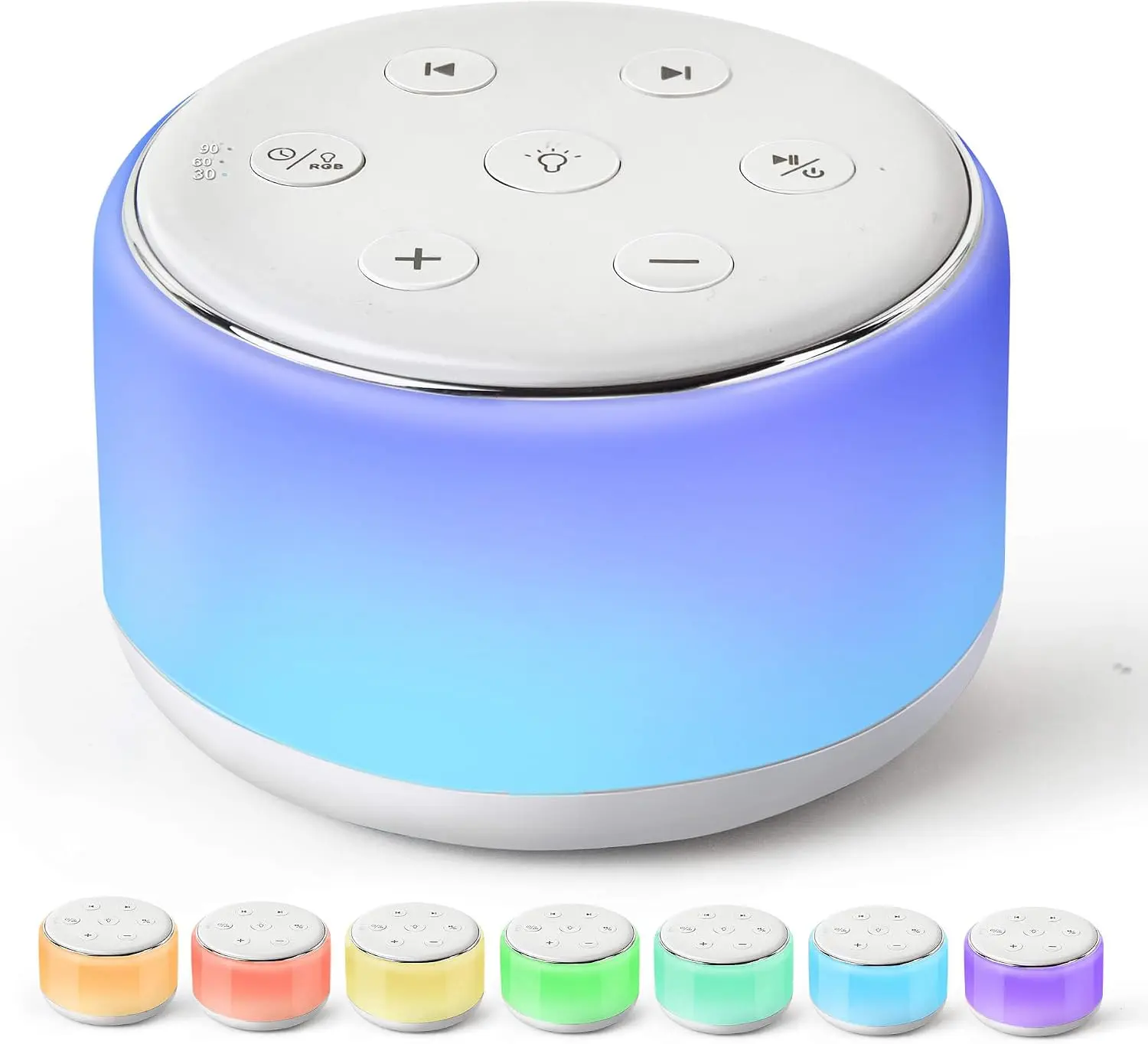 White Noise Sound Machine Baby for Sleeping with Night Light – 34 Soothing Sounds, Rechargeable White Noise Machine for Kids Adults, Portable Lullaby Sleep Machine Baby Soother Home Travel