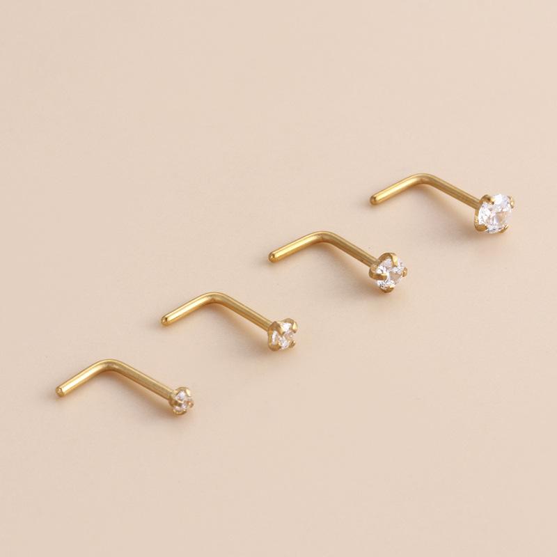 16Pcs 20G 316L Stainless Steel 4-Prong CZ Nose Ring Set, Straight/L/Screw Nose Studs, Hypoallergenic Nose Piercing Jewelry for Women Men