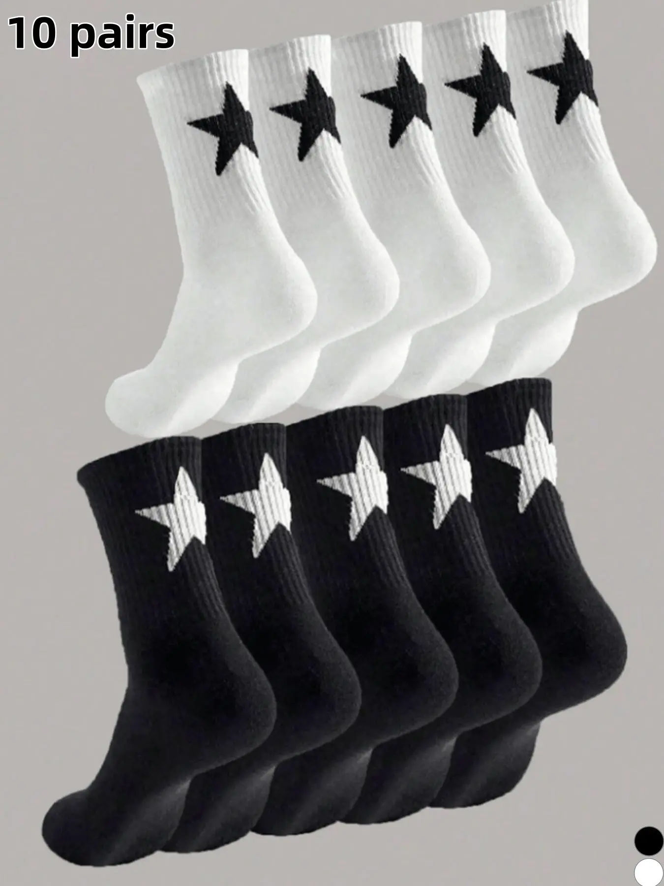 10 pairs of unisex couple's mid-calf socks for all seasons, Comfy breathable socks, breathable, sweat-absorbing, odor-resistant, comfortable, and durable. For daily commuting, outings, vacations, parties, and various festive occasions