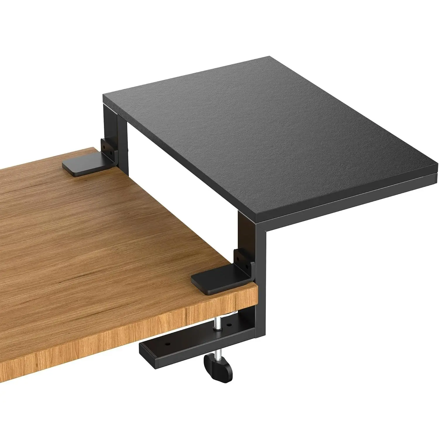 Clamp- Desk Extender  Shelf, 15x9.8 up to 44lbs | Desktop Riser for Office/Gaming,Space Booster,Freestanding or Clamp Mount,No Drill Desktop Organizer,Black