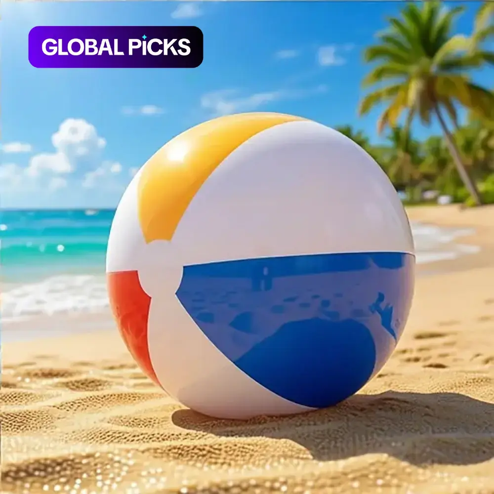 Colorful Inflatable Beach Ball, Portable Volleyball Toy, Perfect for Beaches, Summer Vacations & Activities, Essential Holiday Accessory #GLOBAL PICKS