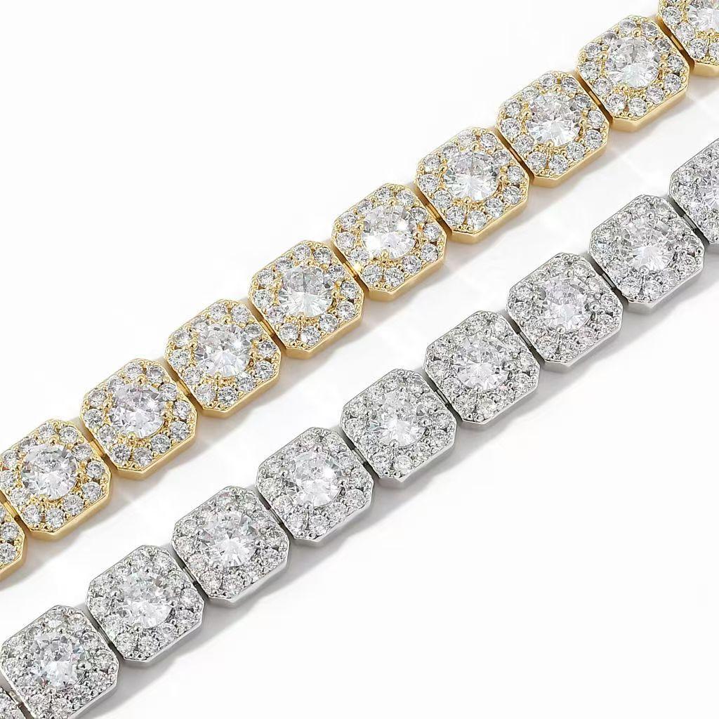 Full Diamond Zircon Ultra-glitter Rock Candy Bracelet Hip-hop Niche Nightclub