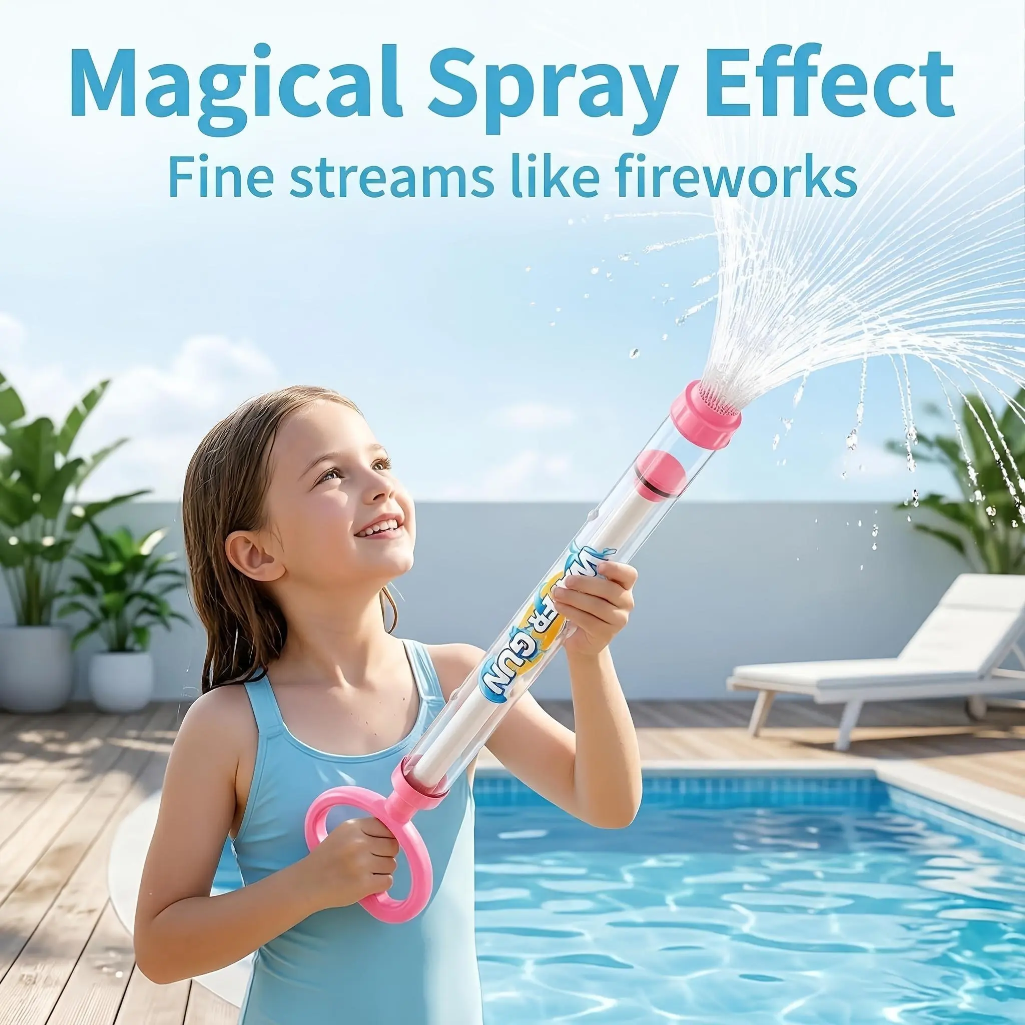 Pump-Action Water Gun Sprayer – PP Plastic, Pull-Out & Easy-to-Use, Outdoor Pool & Beach Toy for Kids, Refreshing Splash Fun, Great Children's Day Gift Squirt Guns Waterblaster