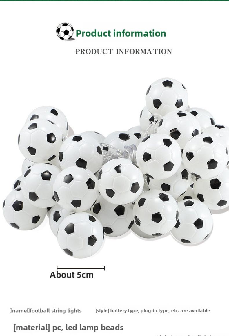 LED Football String Lights for Bedroom Decor World Cup Party Supplies and Sports Theme Night Lights