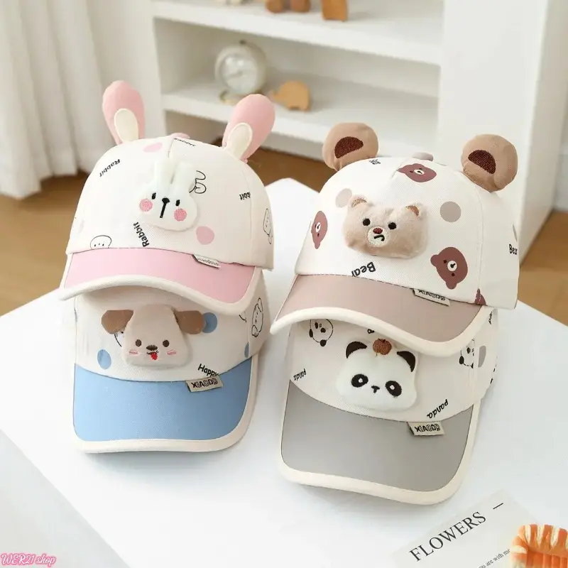 [WER21]Cartoon Dinosaur Toddler Cap - Adjustable Peaked Bag Accessory, Unisex for Spring & Autumn (Luggage & Bags Charms & Twillies), Peaked Design, Caps With Designs, Animals, Toddler Hats Boy, Playful Dino Art