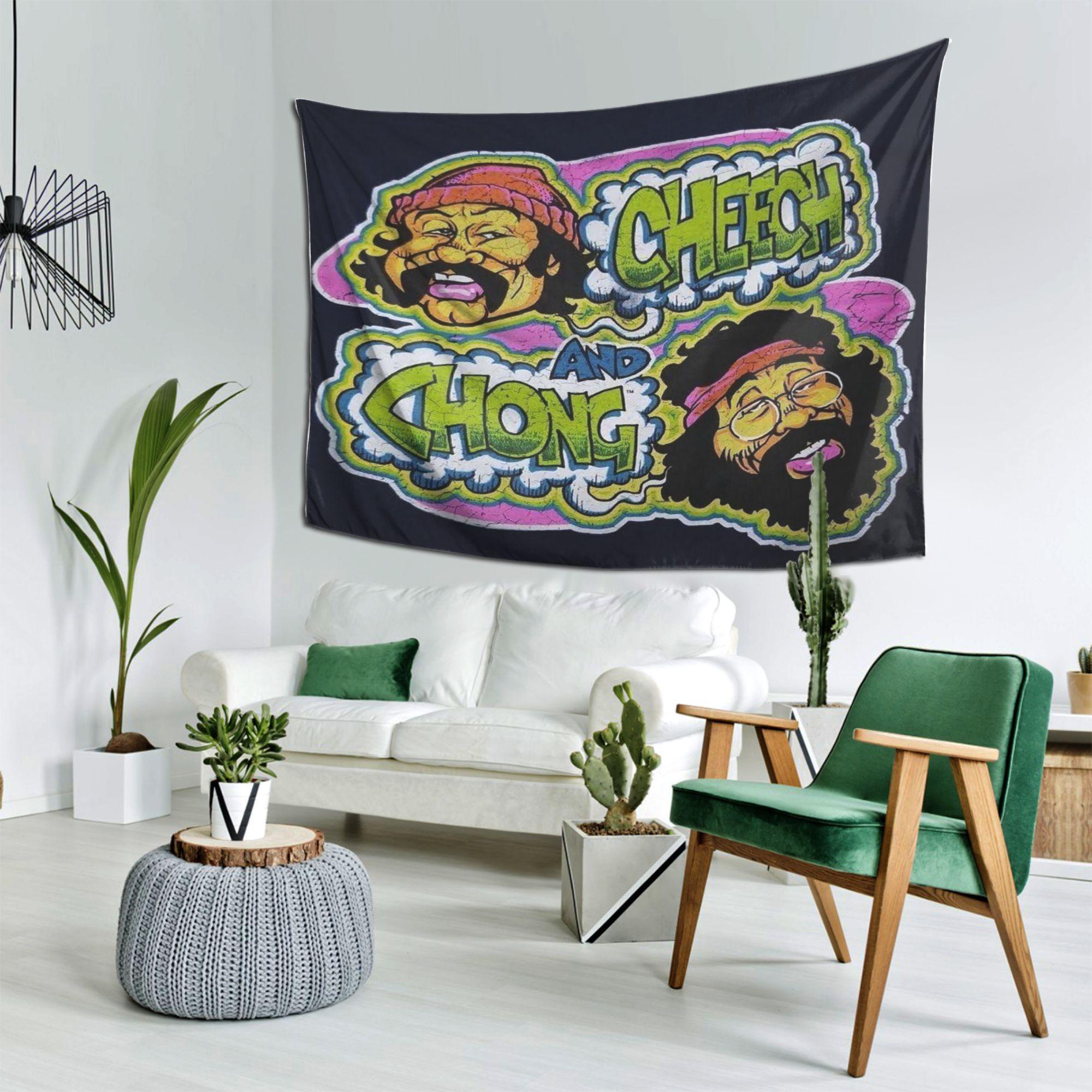 Cheech and  Chong tapestry Patterns, Interesting Lightweight Decoration wall hanging, dopamine Art outdoor tapestry Suitable for living room, bedroom, college dorm, trippy room decor, creative gifts, bedroom decorative accessories Home Goods