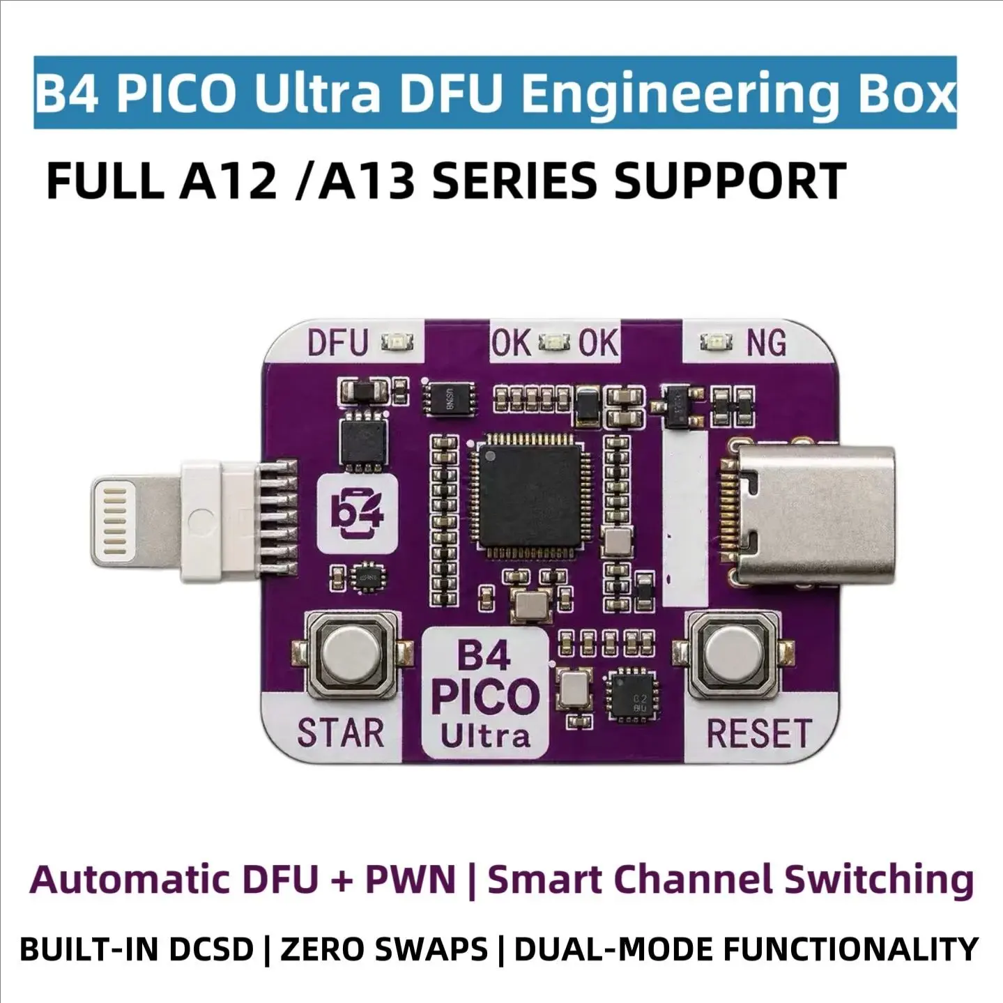 2026 Newest B4 PICO DFU PR 2350A RP2350A PICO Engineering Box DFU Mode Tool For iP Enter DFU PWN One Click Boot