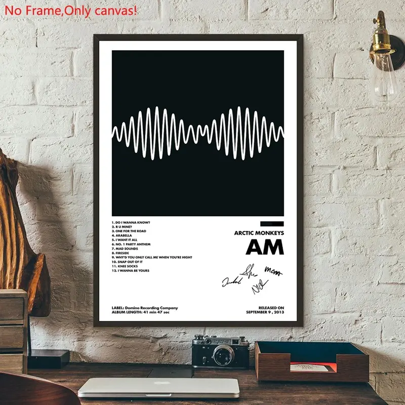 1 piece/set frameless canvas painting print poster, Classic Character Album art，Arctic Monkeys AM ，a perfect gift for Music loves, ideal gift for bedroom, living room, dorm hallway, kitchen, mural, wall decoration, room decor