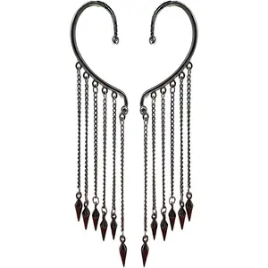 Ear Cuffs Earrings for Women Non Piercing,Long Tassel Ear Wrap Earrings Ear Cuff Droping Chain Earrings jewelry
