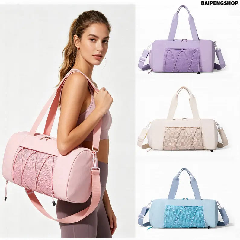2026 Women's Gym Duffel Bag with Shoe Compartment & Wet Pocket, Sports Travel Weekender Bag with Water Bottle Holder, Wide Opening Lightweight Overnight Bag, Durable Casual Sport Bag for Fitness, Workout, Travel & Daily Use, Ideal Mother's Day Gift