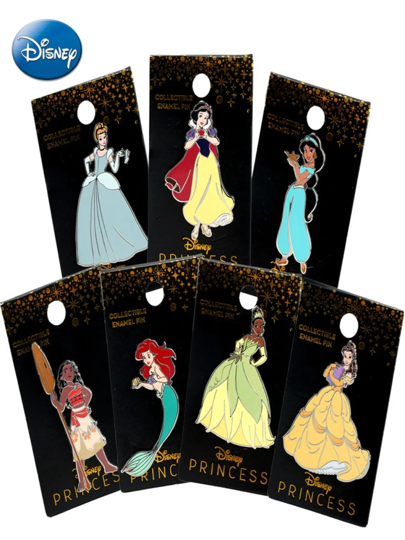 Disney Official Princess Series Metal Enamel Pin, Dreamy Classic Fairy Tale Design, Dual Metal Clasp, Perfect for Backpacks and Jackets