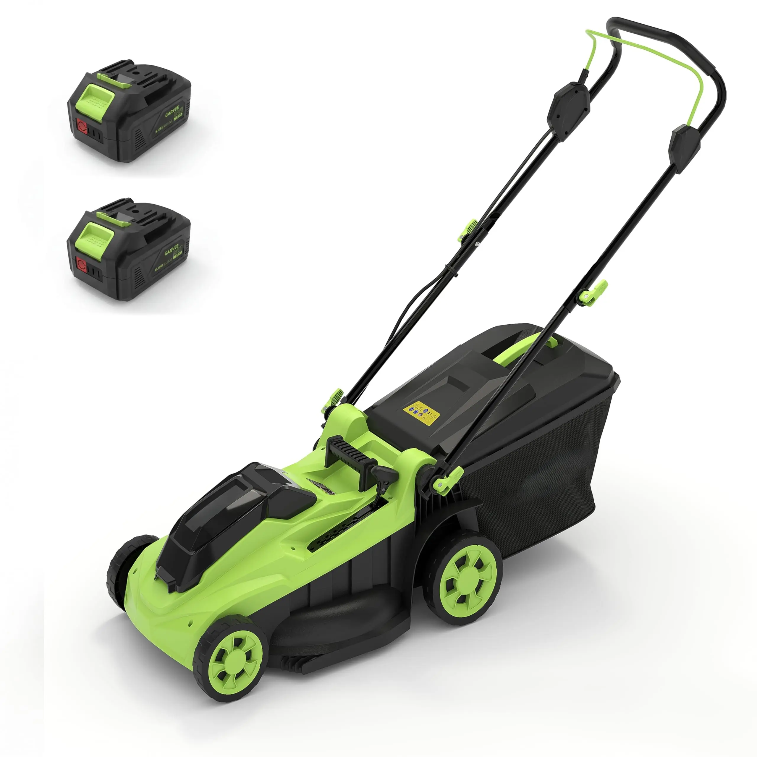 Wireless Electric Push Lawn Mower, 17-Inch Blade ,Dual 20V 4.0Ah Batteries, Brushless Motor , 2-in-1 Mulching and Bagging ,Walk-Behind Design, Charger Included