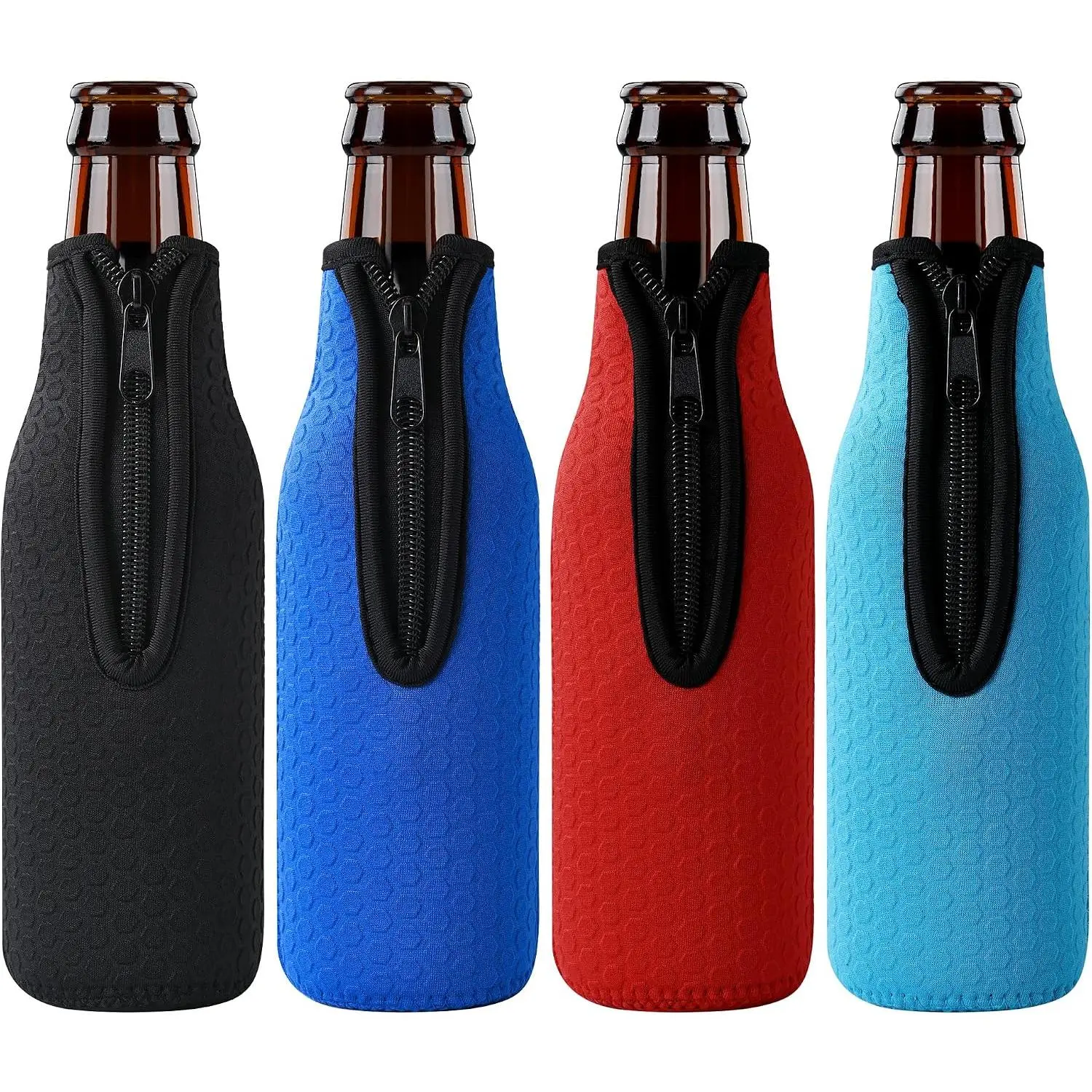 4 count  Bottle sleeves, Non-slip Neoprene Insulated  Holder Cooler Cover for 12oz 330ml Bottle (Colorful1)