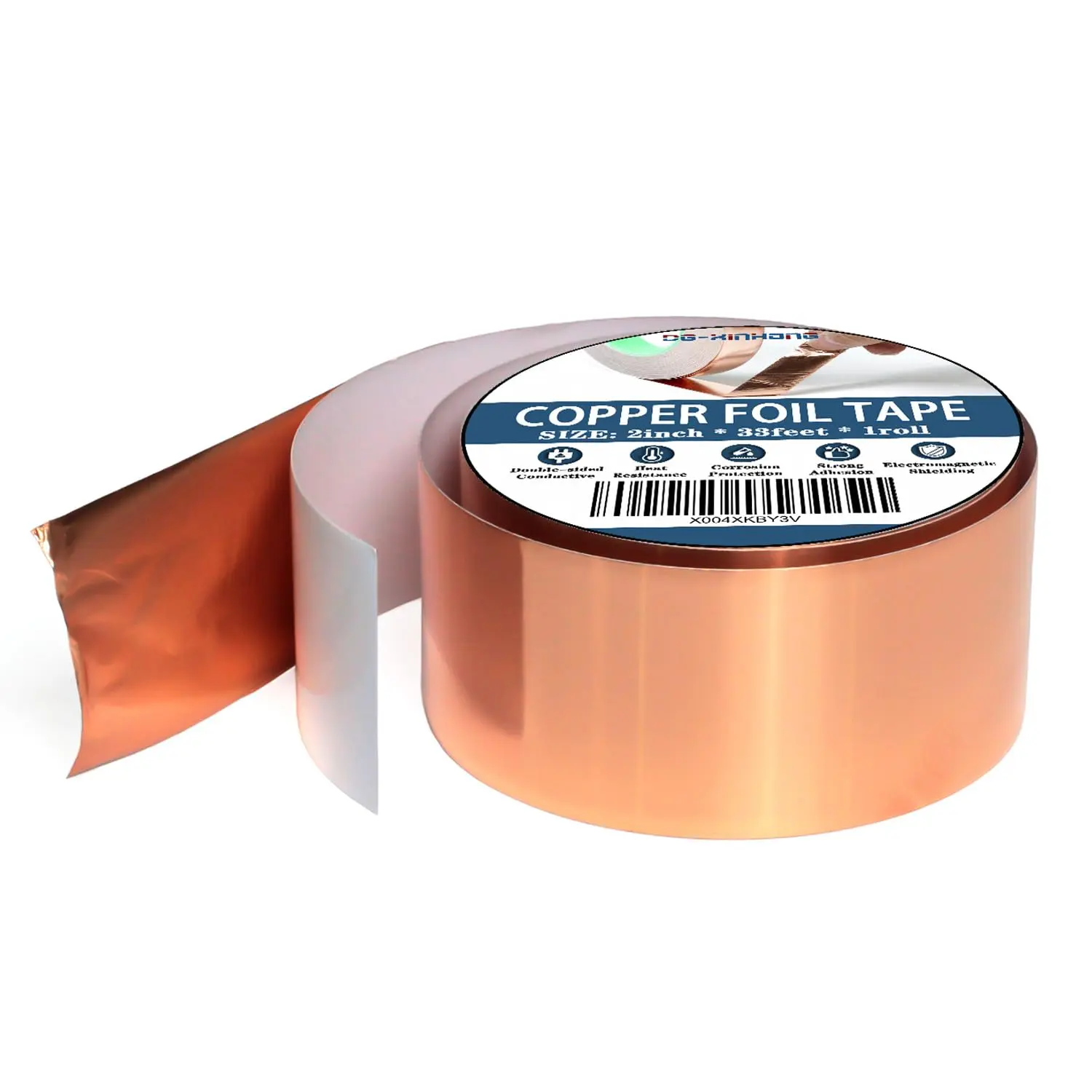 Copper Foil Tape (2inch X 33 FT) with Conductive Adhesive for Guitar and EMI Shielding, Crafts, Electrical Repairs,Grounding,Easy to Bend &  by Hand, Versatile Use