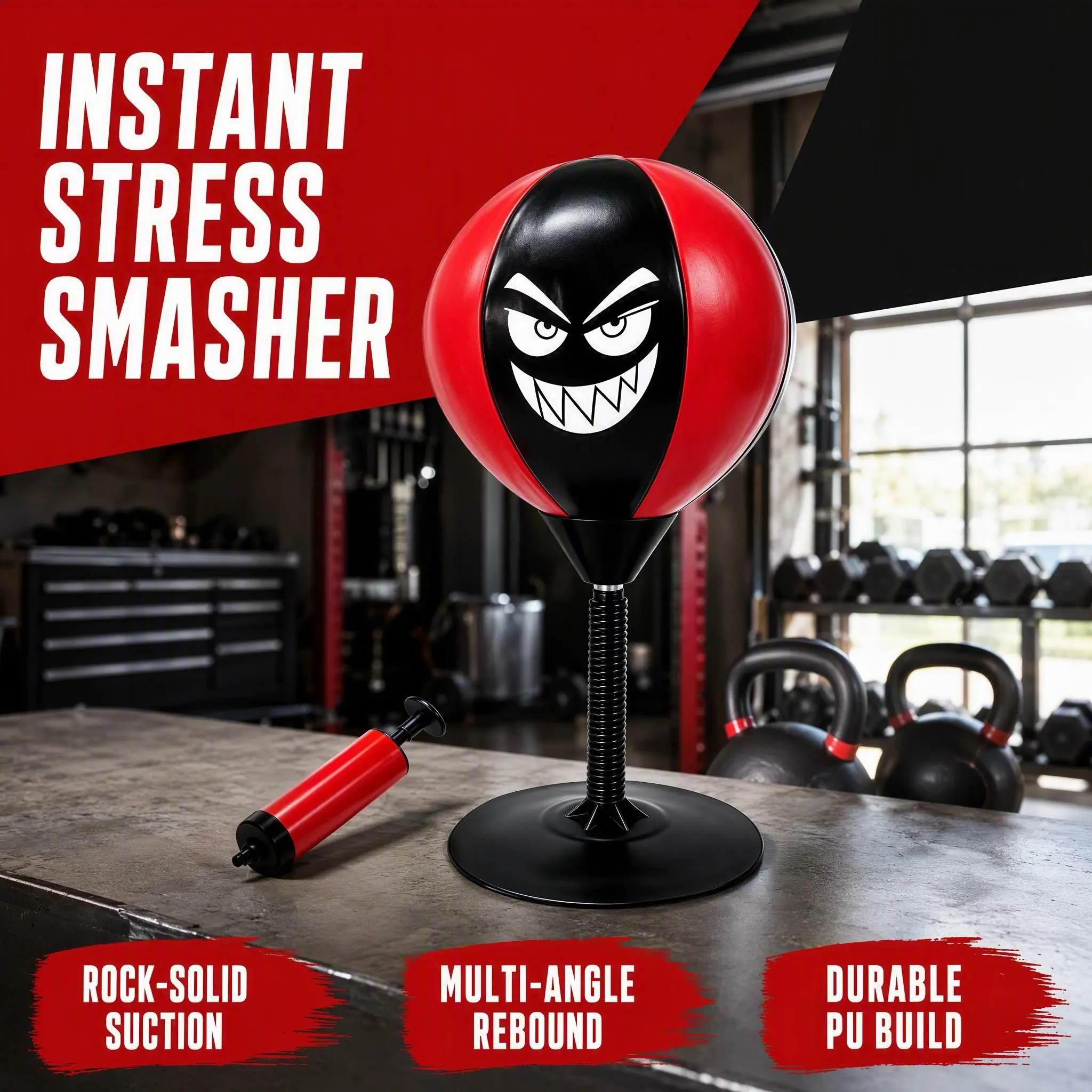 Adjustable Height Boxing Speed Ball Set, 360° Bounce Base, Reaction Training, Family Fitness, Gift Box with Pump, Battery-Free