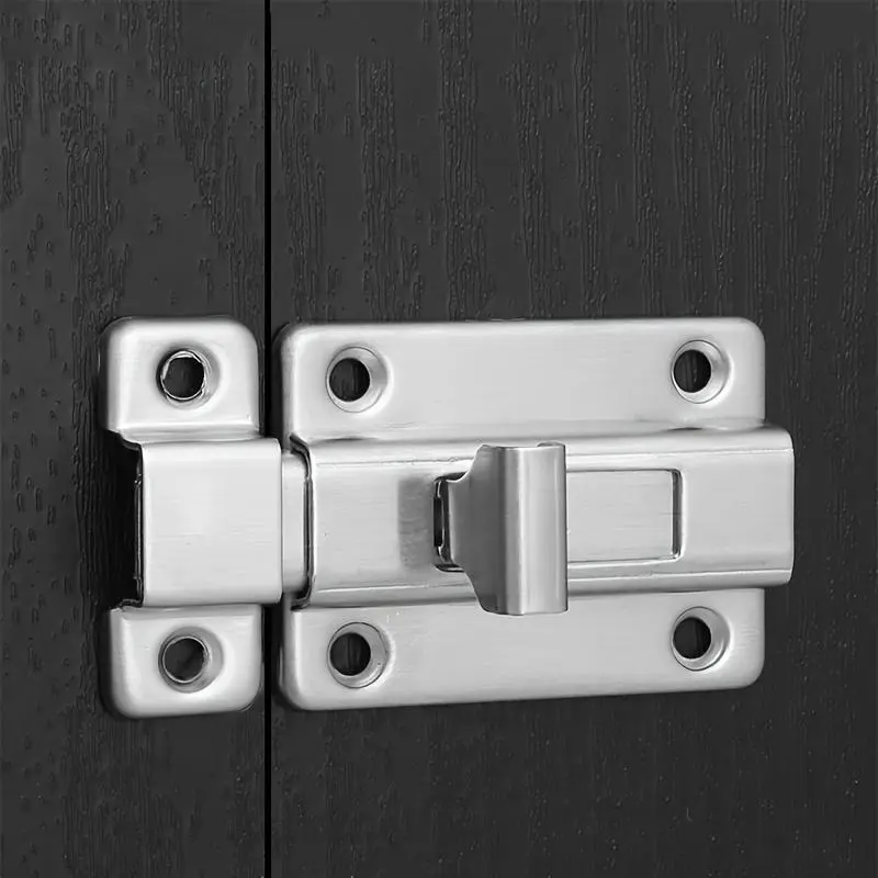 7pcs Set: 1 Bolt + 6 Fixing Pins. Stainless Steel Door Bolt, Bathroom Door Lock, Room Door Bolt, Security Door Bolt, Garden Gate Lock, Pet House Door Lock