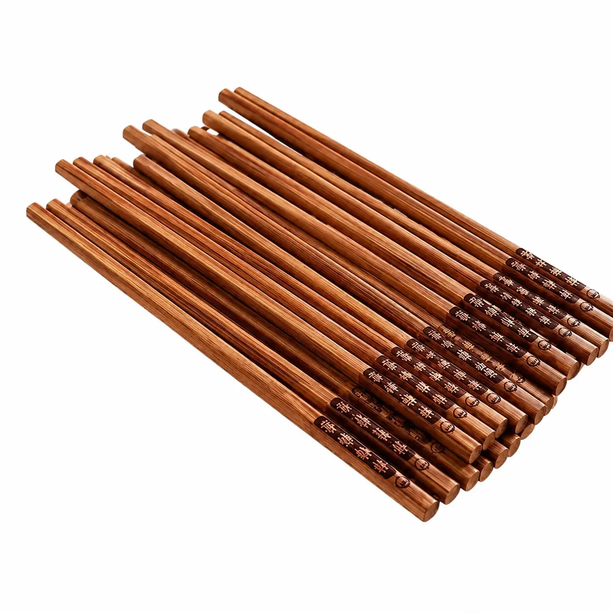 Eco-Friendly Carbonized Bamboo Chopsticks – Premium Natural Wooden Utensils for Daily Dining, Antibacterial, Mildew-Resistant, Non-Slip Surface, Sustainable Household Tableware Set for Adults and Kids