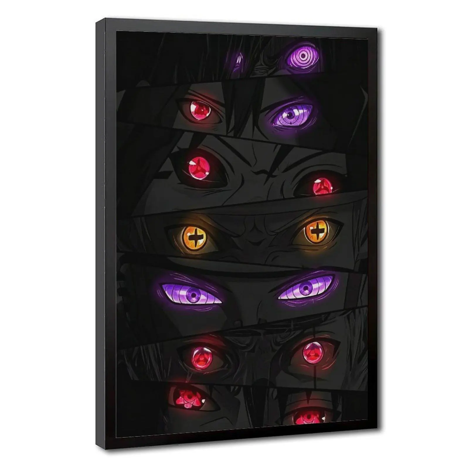 Sharingan Poster Naruto, Uchiha Anime Artwork, Rinnegan Eye Wall Decor, Japanese Anime Canvas Print, Black Aesthetic Room Decor, Gaming Room Wall Decoration Gift
