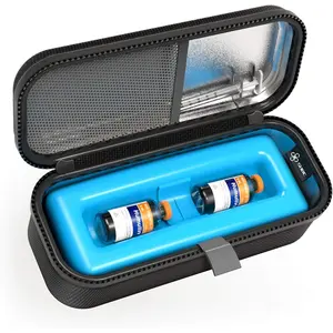 SHBC Medical Insulin Vial Travel Case TSA Approved Protector for Diabetic with One Ice Pack Black