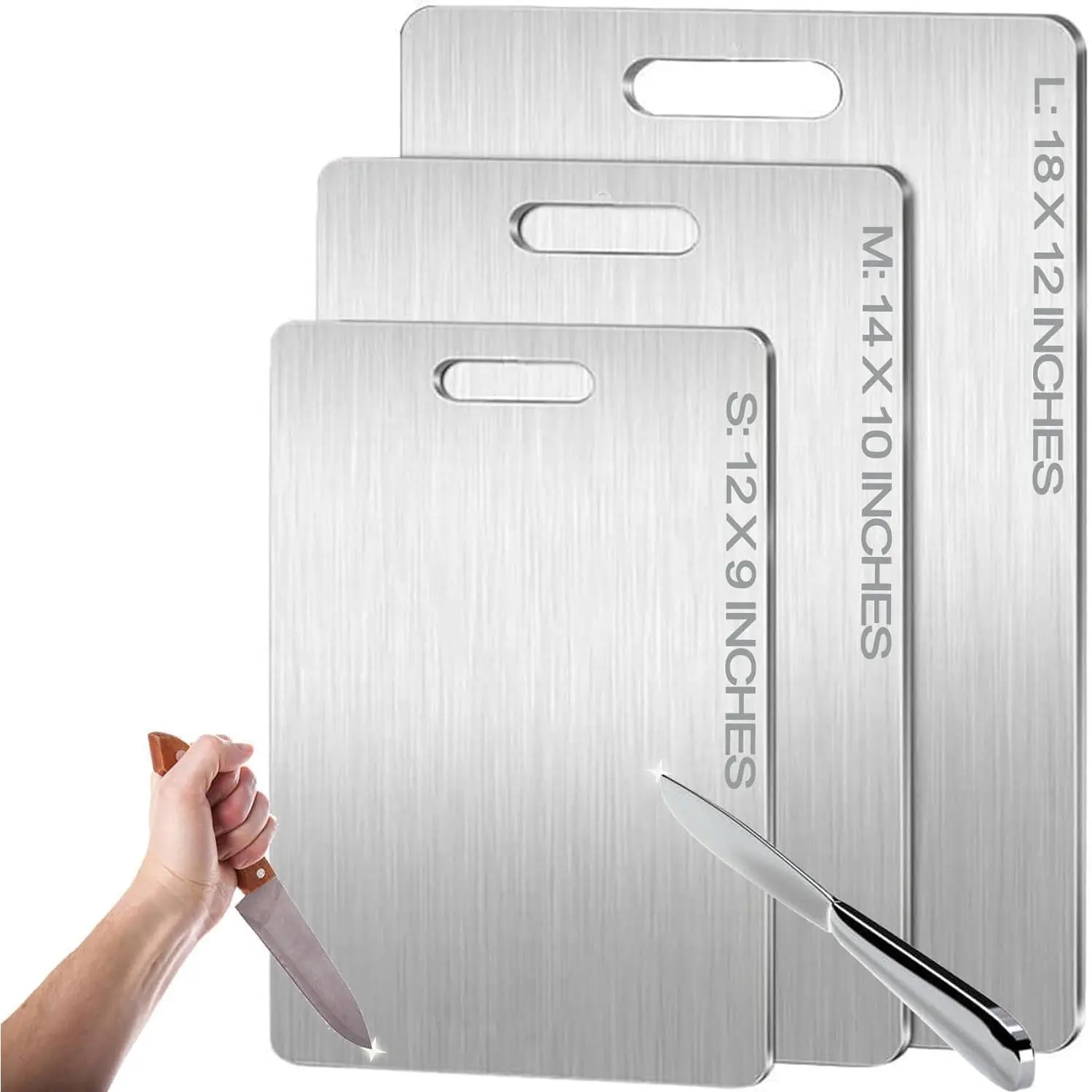 Titanium Cutting Board - 2026 New Upgrade 100% Pure Titanium Cutting Boards for Kitchen Double Sided Non Toxic Titanware Cutting Board,Hygiene Durable Safe Chopping Board (L: 15.35 * 11.02in)