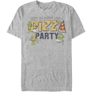 Teenage Mutant Ninja Turtles Pizza Party Vintage Graphic Tee Retro Cartoon Casual Crewneck T-Shirt for TMNT Fans & Pizza Lovers