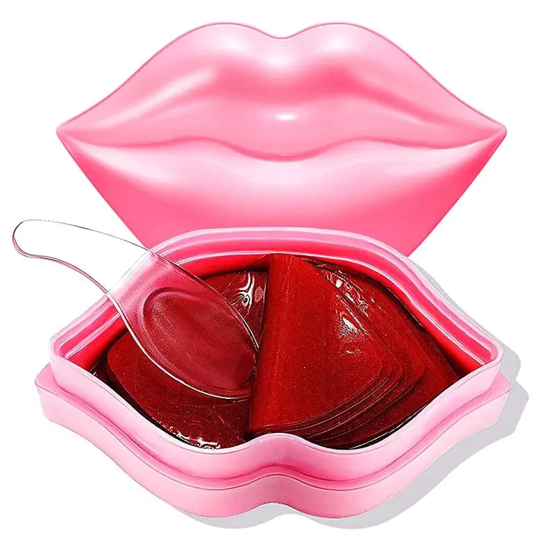 20Pcs Moisturizing/Plumping Lip Masks, Overnight Lip Sleeping Mask Patches |   Restores Moisture Lip Mask for Dry Lips & Reduce Lip Lines, Gel Collagen Plumping ​ Lips Mask, Pink Lip Pads Lip Care