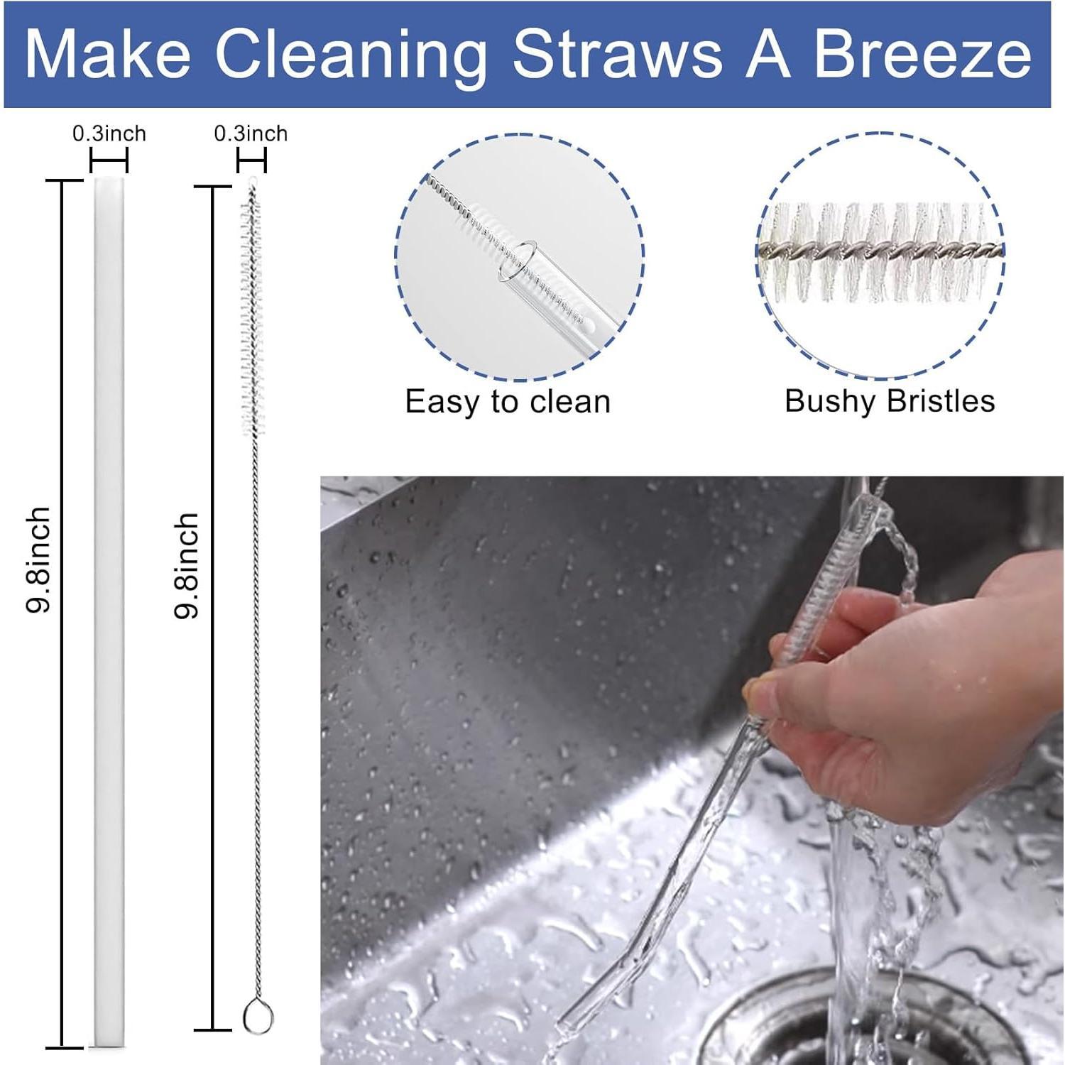 Replacement Straw Set for ThFlask Bottles - Fits 14/16/18/24/32/40/64 oz, Straws + Cleaning Brushes + Measuring Sheets +  Tool