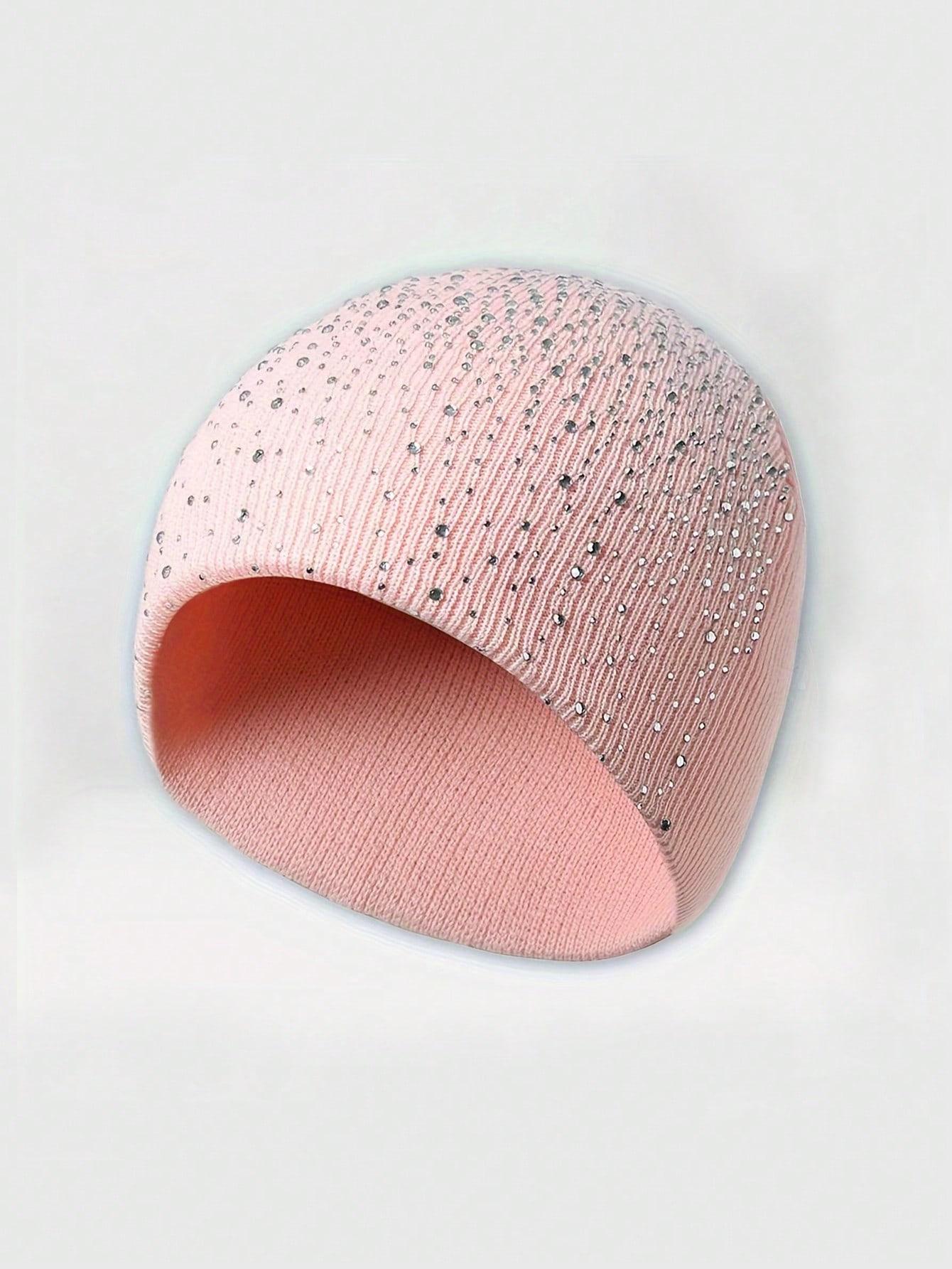 Starry Rhinestone Knitted Hat Multicolor Acrylic Sequins Casual Elegant Street Style Cap for Autumn Winter Valentines