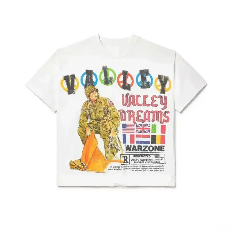 Vale Forever Warzone Tee White,  Graphic Tee, Gothic Y2K Streetwear T-Shirt, Black Unisex Cotton Top 2026