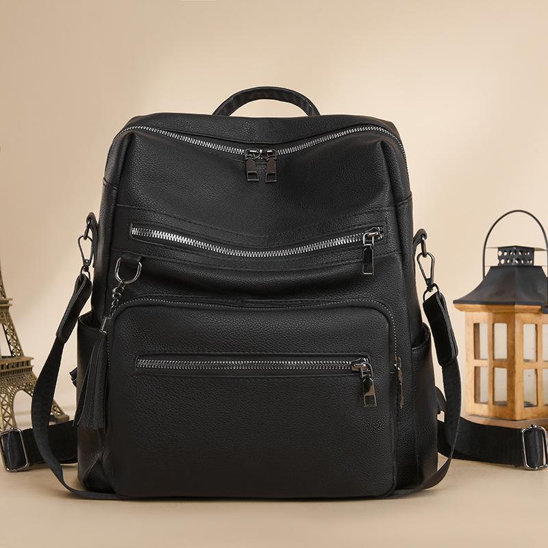 Vintage PU Backpack Casual Large Capacity Women's Backpack