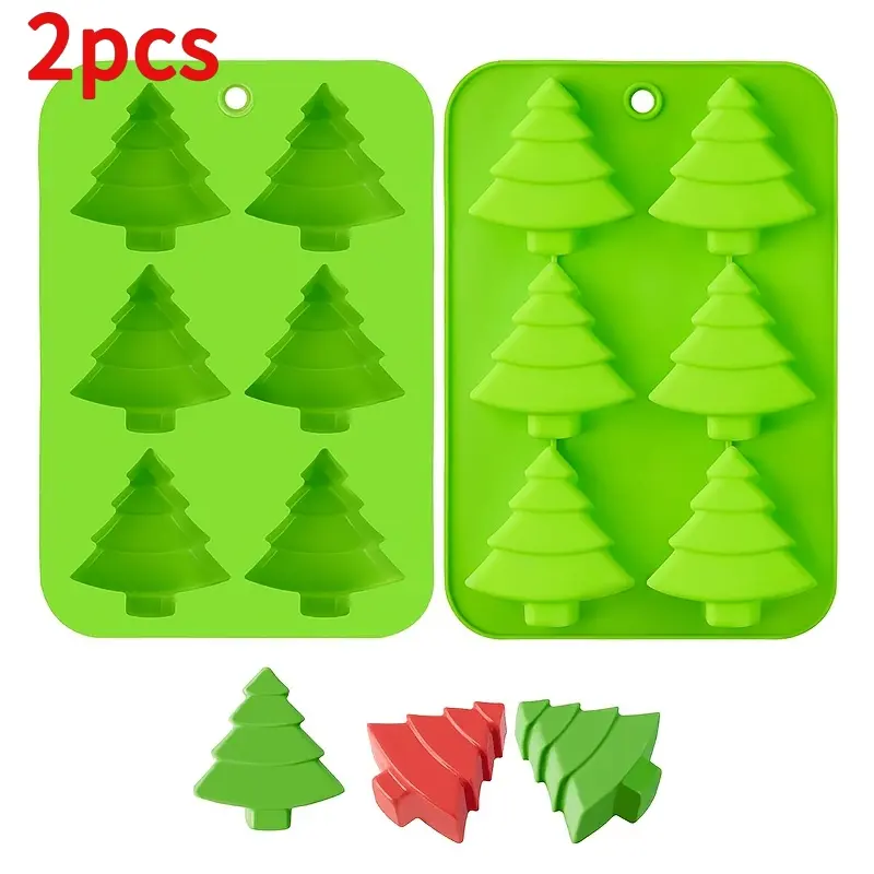 2pcs barbecue Christmas tree silicone cake mold creative Christmas baking decorative tools, Christmas silicone mold food-grade Mu Si mold baking Christmas tree silicone cake mold.