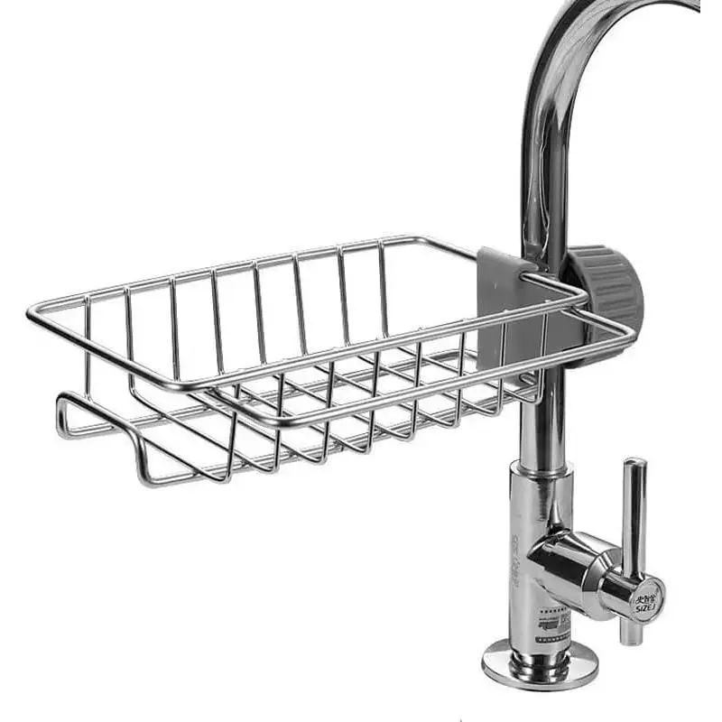 Sponge Holder Over Faucet Kitchen Sink, Stainless Steel Detachable  Faucet Drain Rack Organizer for Kitchen Bathroom,Sink  Sponge Holder