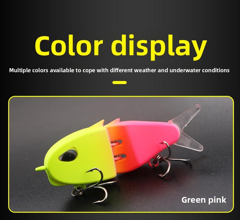 60mm Multi Jointed Fishing Lure Double Hooks Colorful Sinking Lure for Bass Trout