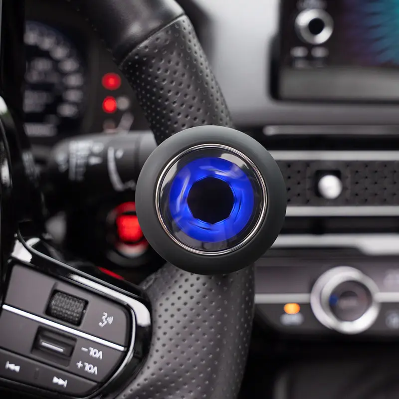 Universal Car Steering Wheel Spinner Knob - Heavy-Duty Metal Bearing Assist Ball for 1-Hand Effortless Driving, Automotive Interior Accessory
