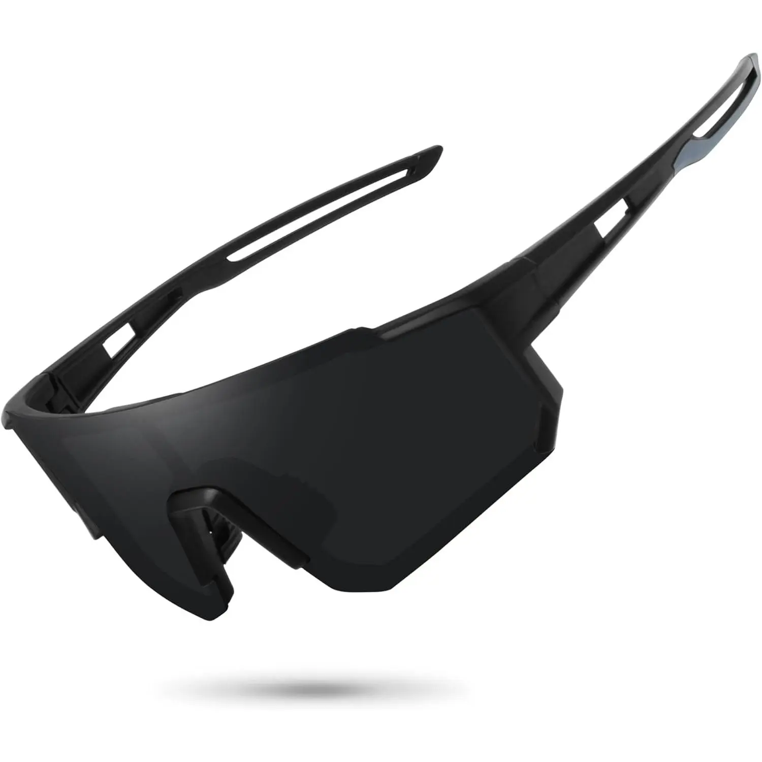 Polarized Sports Sunglasses for Men Women,Bike Glasses Driving Fishing Cycling Mountain Bike Sunglasses UV400 Protection Matte Black Frame-Gray Lens