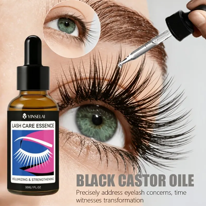 Lash Oil 30ML, Eyelash Enhancing Serum, Rich in Vitamin E, Collagen, Jojoba Oil, Biotin, 48hr Moisturizing, Smooth, Multi-Use for Lashes, Brows, Hair