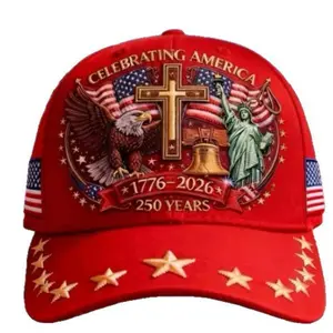 USA 250th Anniversary Liberty Eagle Dual Flag Memorial Baseball Cap – Embroidered American & Patriot Design